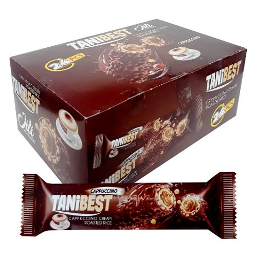 غلات حجیم شده با روکش کاکائویی شیری جیلی بیلی با طعم کاپوچینو 24 عددی