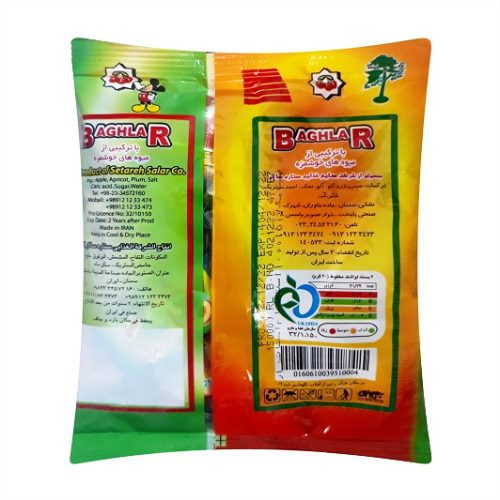 لواشک پذیرایی چند میوه باغلار 100 گرم — تصویر ۳