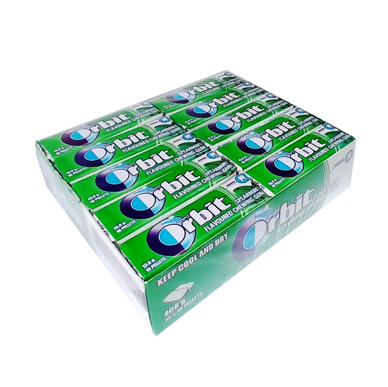 آدامس دراژه اوربیت(اصلی-درجه یک) با طعم نعناع – 30 بسته 10 عددی