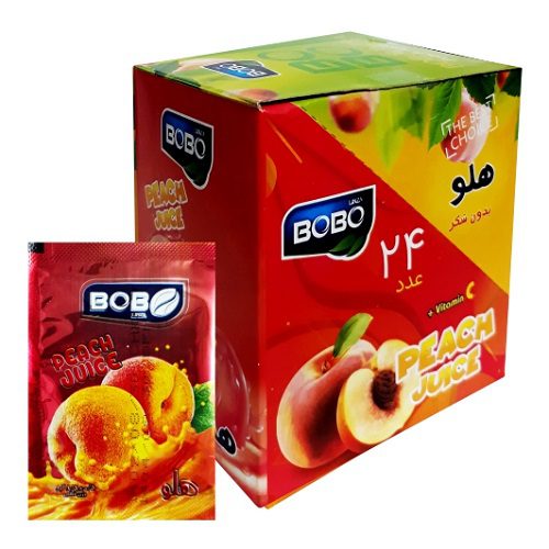 پودر شربت فوری هلو بوبو لینزا بسته 24 عددی