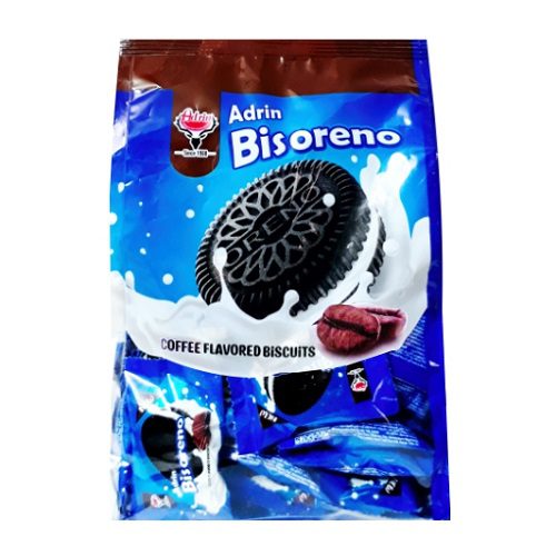 بیسکویت کاکائویی کرمدار با طعم قهوه بیس اورنو آدرین 450 گرمی (48عدد) — تصویر ۳