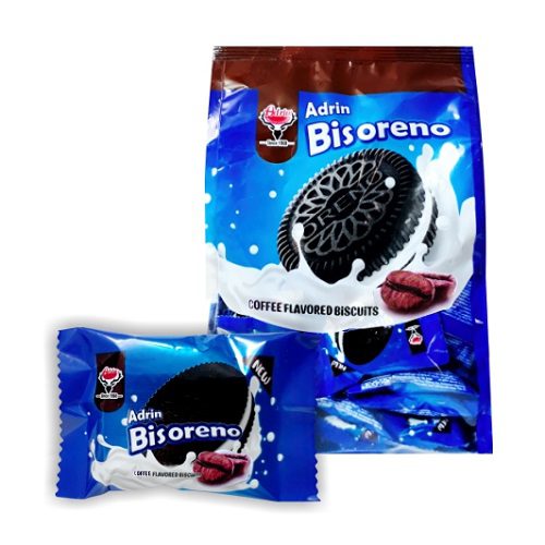 بیسکویت کاکائویی کرمدار با طعم قهوه بیس اورنو آدرین 450 گرمی (48عدد)