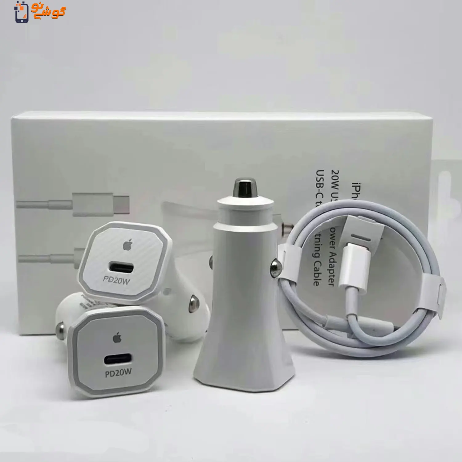 شارژر فندکی اپل 20 وات همراه با کابل شارژر — تصویر ۵