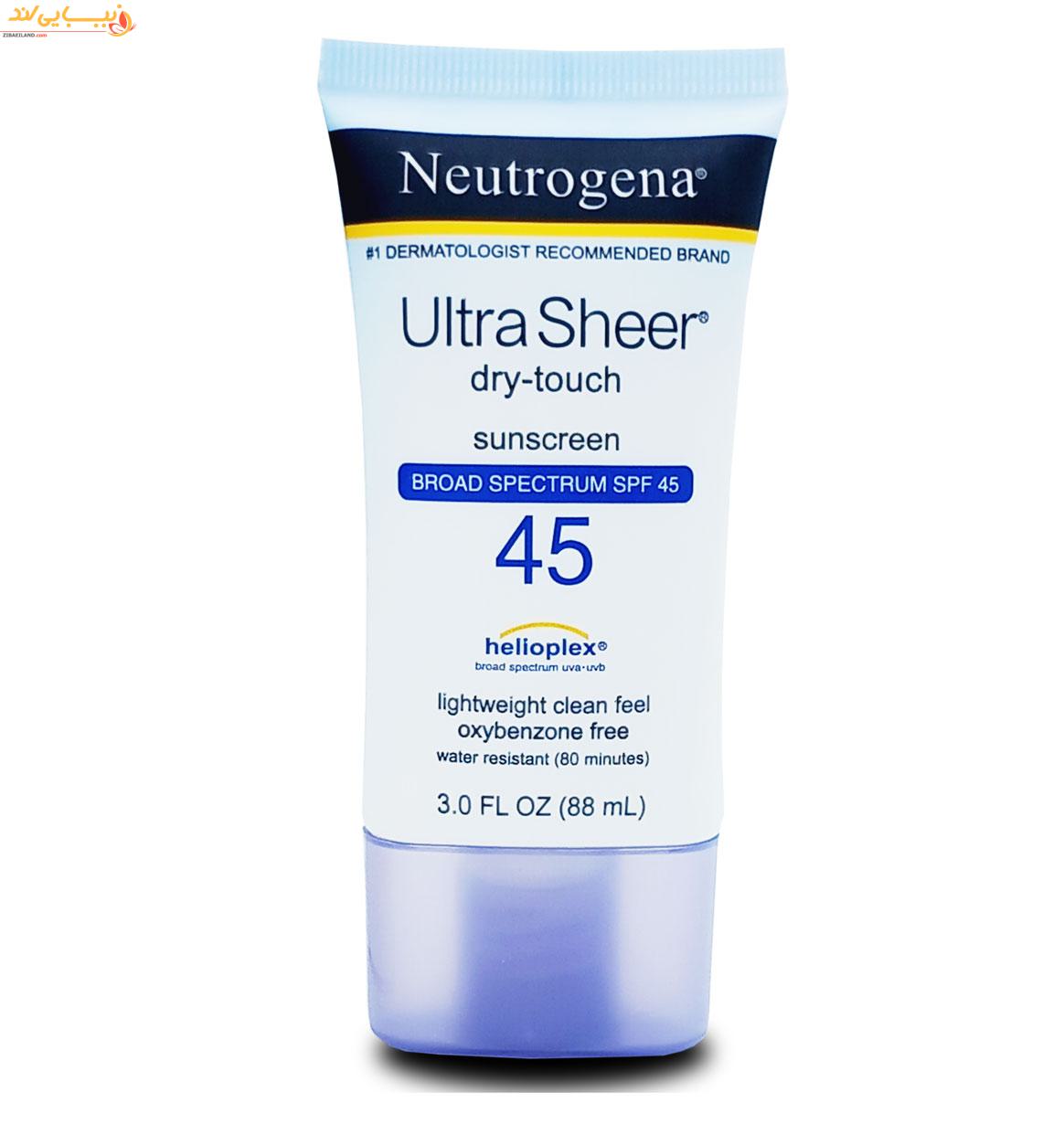 کرم ضد آفتاب نوتروژینا Ultra Sheer SPF 45 حجم 88 میل — تصویر ۲