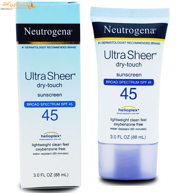 کرم ضد آفتاب نوتروژینا Ultra Sheer SPF 45 حجم 88 میل — تصویر ۳