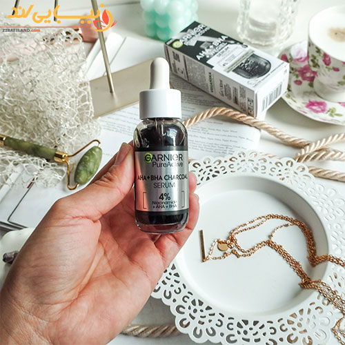 سرم لایه بردار زغال ضدلک و جوش گارنیر GARNIER – AHA+BHA حجم ۳۰ میل — تصویر ۵