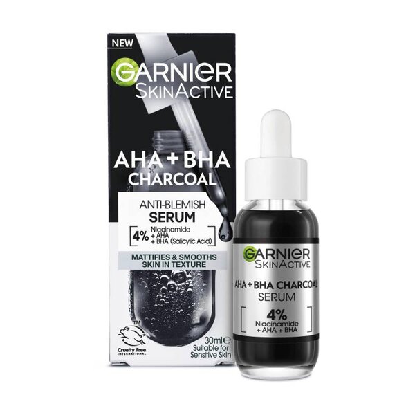 سرم لایه بردار زغال ضدلک و جوش گارنیر GARNIER – AHA+BHA حجم ۳۰ میل — تصویر ۶