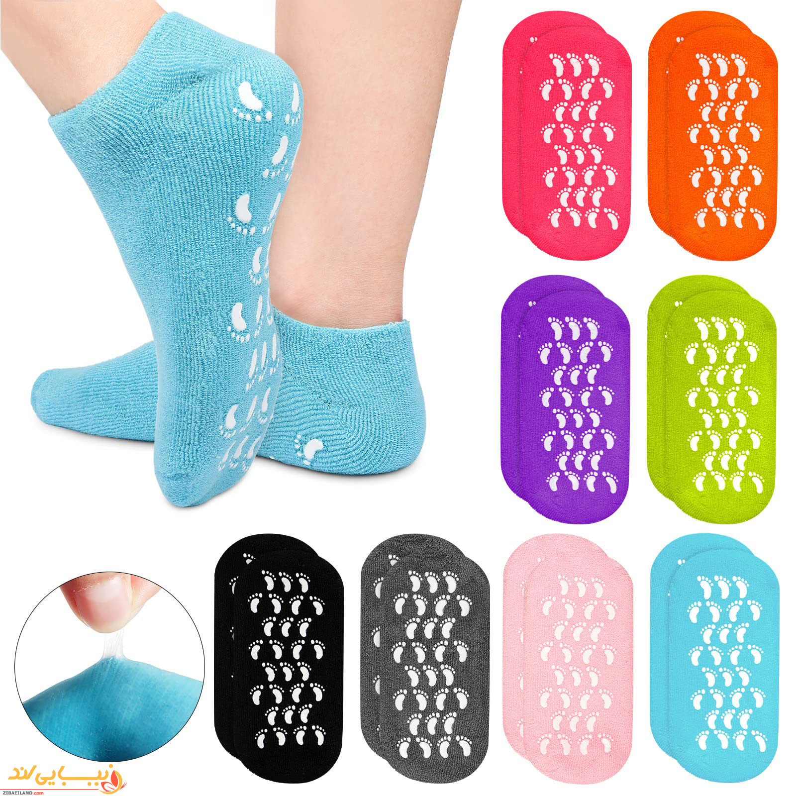 جوراب سیلیکونی ژله ای ترک پا Cracked leg jelly socks — تصویر ۲