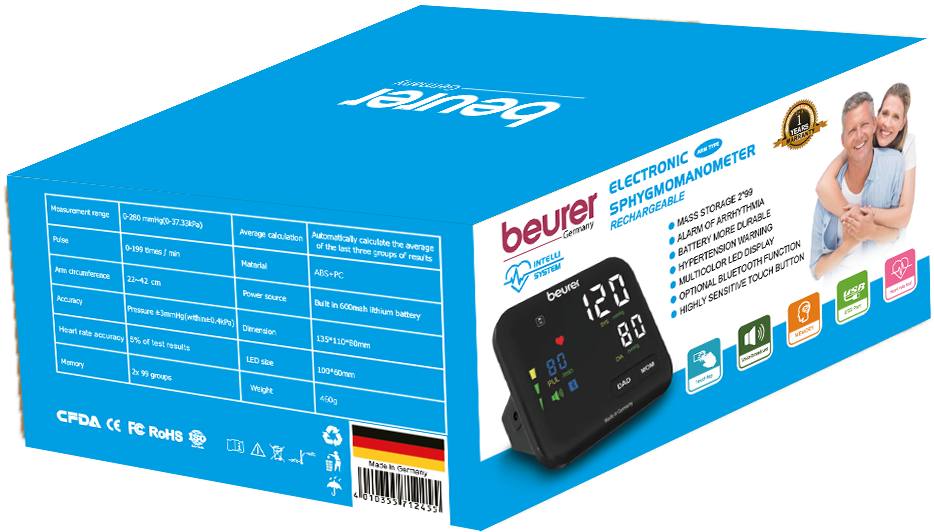 فشارسنج سخنگوی فارسی بازویی دیجیتالی بیورر مدل BM102 — تصویر ۷