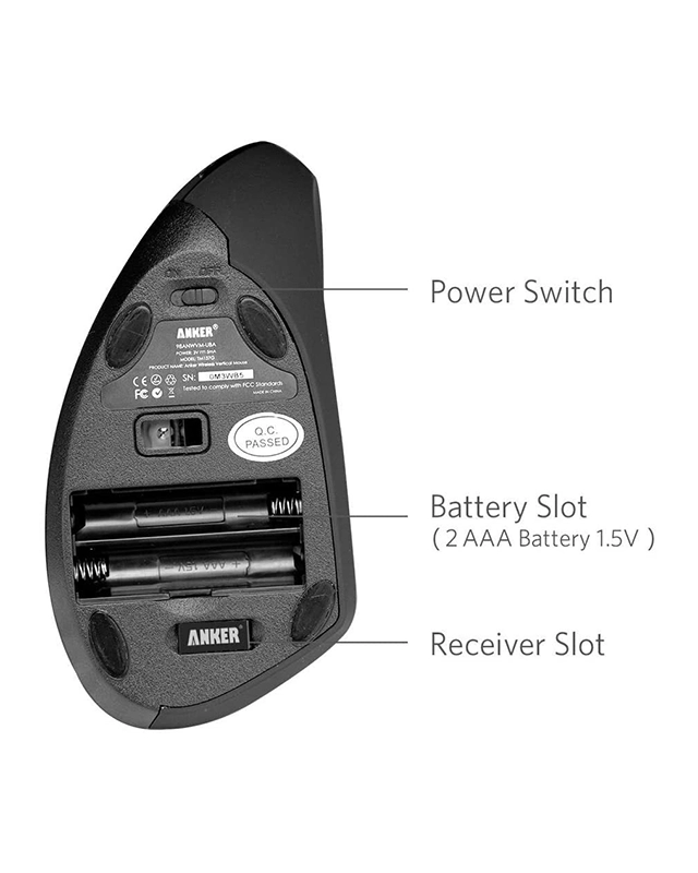 ماوس بی سیم انکر Anker Wireless Ergonomic Mouse A7852 — تصویر ۵
