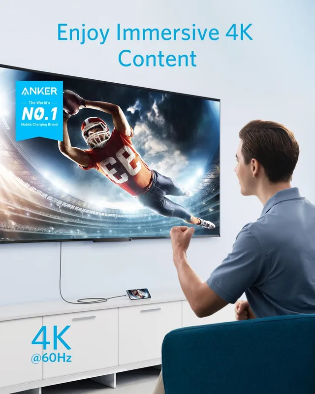 کابل 180 سانتی متر USB-C به HDMI انکر Anker USB C to HDMI Cable 6ft A87E0H12 — تصویر ۶