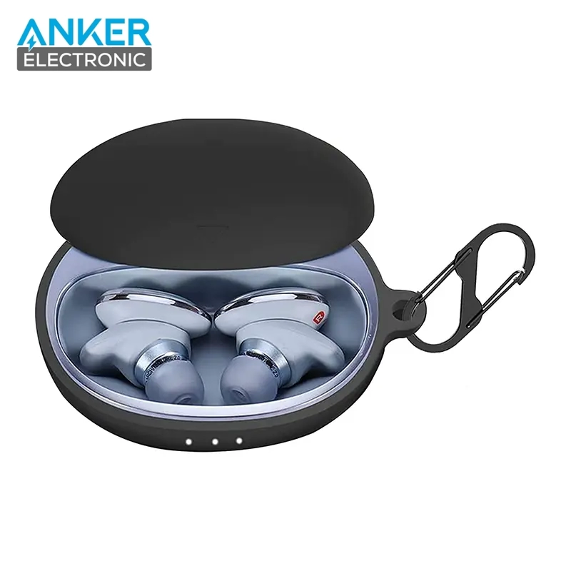 کیس محافظ سیلیکونی هدفون انکر مخصوص Anker Soundcore Liberty 3 Pro Silicon Case + آویز فلزی — تصویر ۲