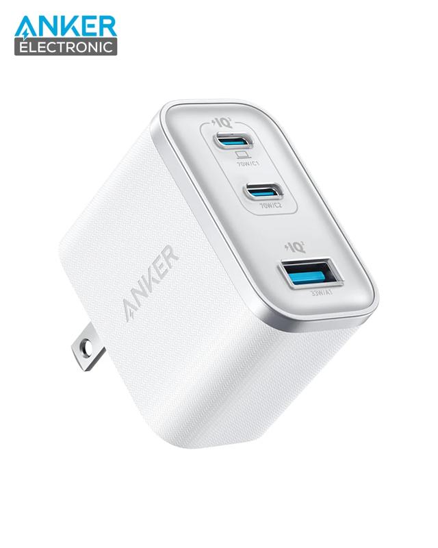 شارژر دیواری 70 وات انکر Anker Wall Charger 70W A121A دوپین تاشو — تصویر ۴