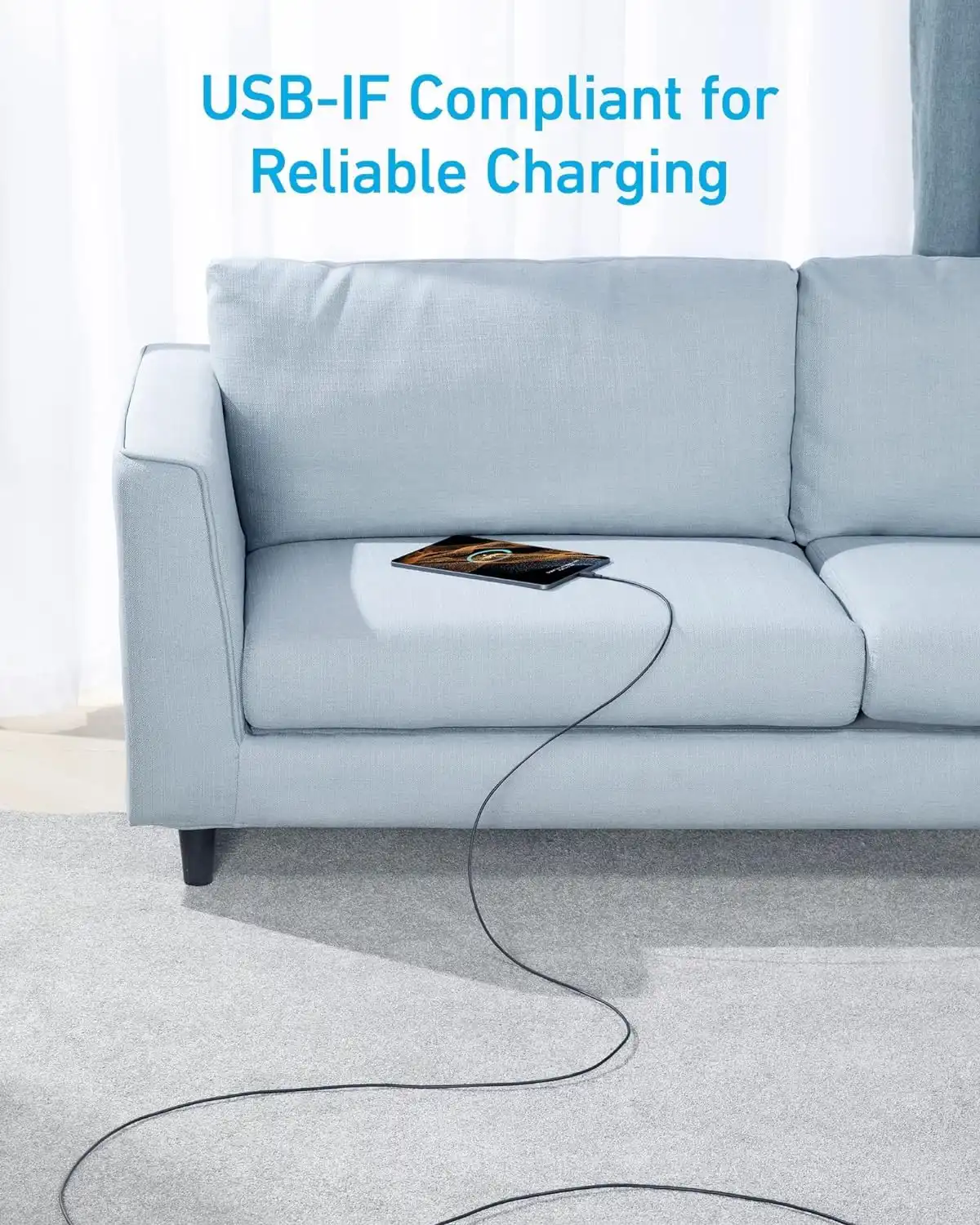 کابل USB C به USB C انکر Anker 310 USB C to USB C 0.9m Cable A81E1 — تصویر ۶