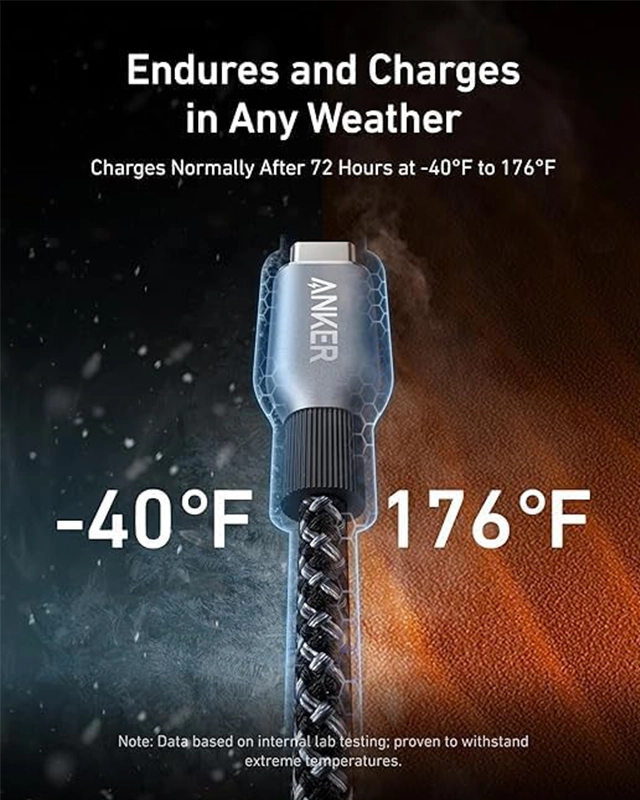 کابل شارژ 180 سانتی متر USB C به USB C انکر Anker Prime USB C to USB C Cable 240W A88E2612 — تصویر ۳
