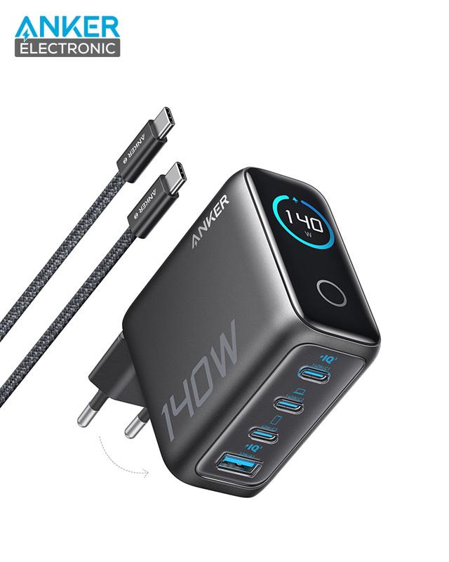 شارژر دیواری 140 وات انکر Anker Charger 140W with USB-C Cable B2697 EU نسخه گلوبال — تصویر ۲