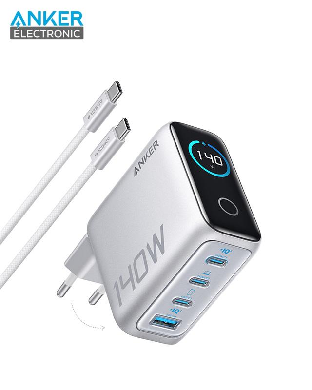 شارژر دیواری 140 وات انکر Anker Charger 140W with USB-C Cable B2697 EU نسخه گلوبال — تصویر ۸