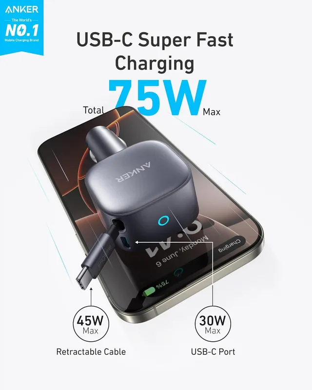 شارژر فندکی 75 وات انکر Anker USB-C Car Charger 75W A2738 — تصویر ۳
