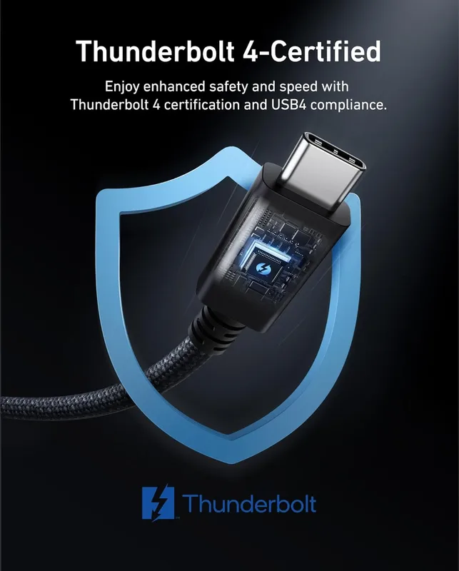 کابل تاندربولت 40 گیگابیت انکر Anker Prime Thunderbolt 4 Cable A84N0 — تصویر ۴
