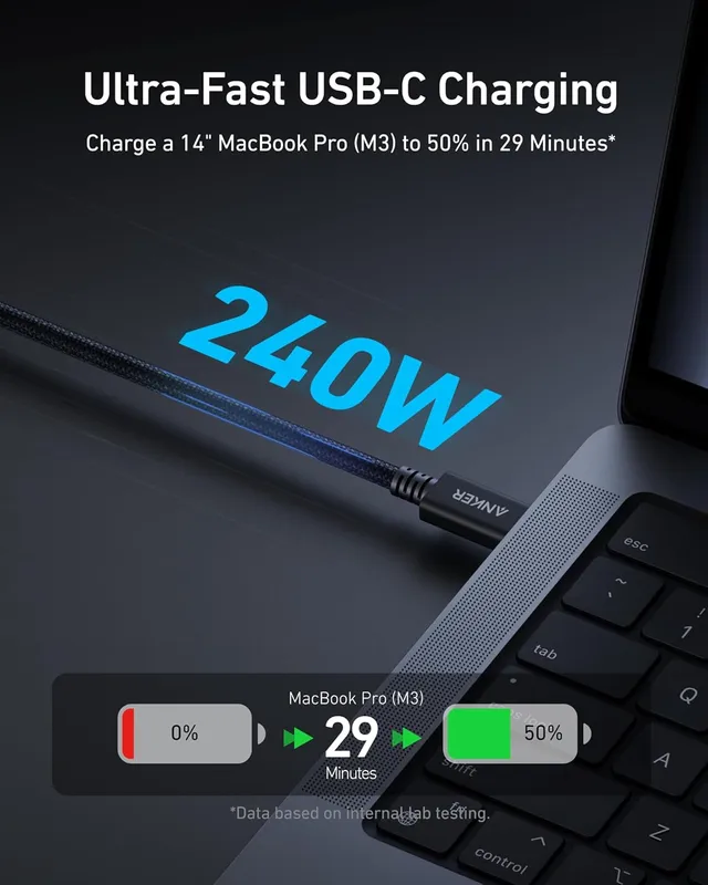 کابل تاندربولت 40 گیگابیت انکر Anker Prime Thunderbolt 4 Cable A84N0 — تصویر ۸