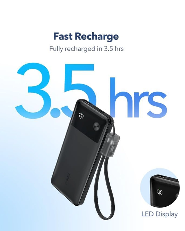 پاوربانک 10000 میلی آمپر انکر Anker Power Bank Powercore 10000mAh 22.5W A1388 جعبه باز — تصویر ۶
