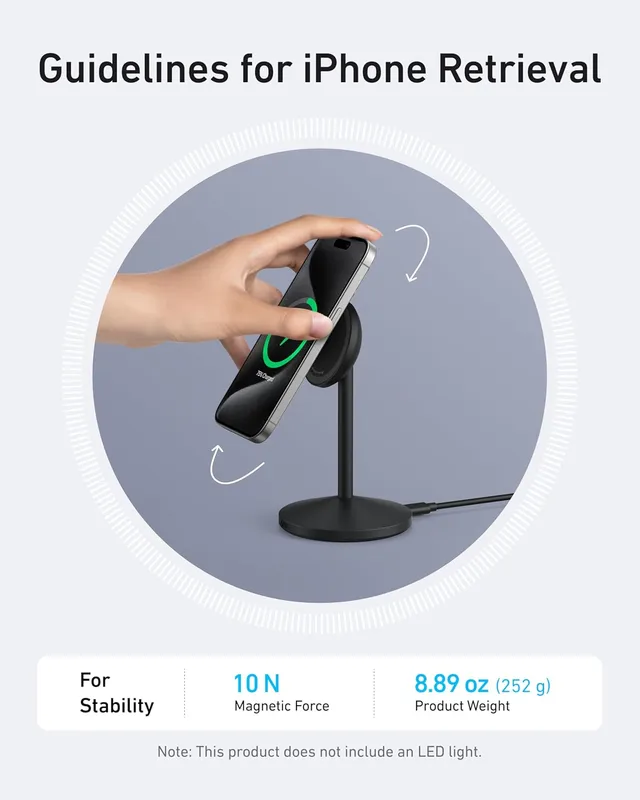شارژر وایرلس 15 وات انکر Anker MagGo Wireless Charger (Stand) A25X1 — تصویر ۶