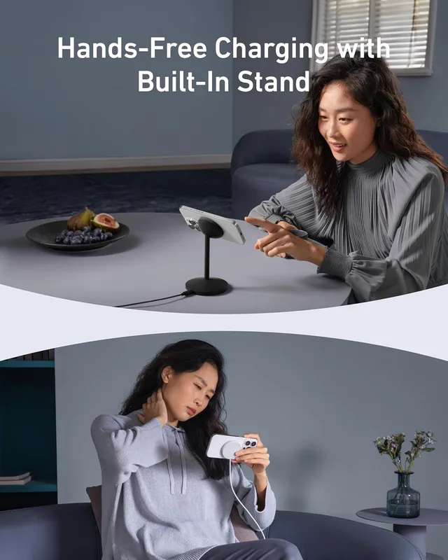 شارژر وایرلس 15 وات انکر Anker MagGo Wireless Charger (Stand) A25X1 — تصویر ۷