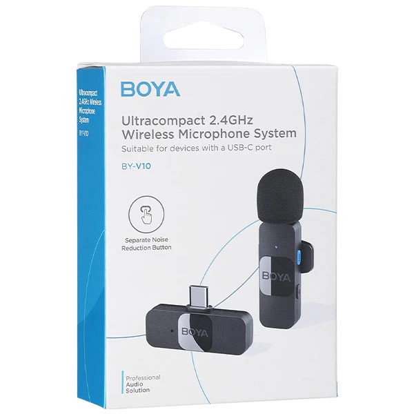 میکروفون بی سیم بویا تک مخاطب تایپ سی مدل Boya BY-V10 — تصویر ۵