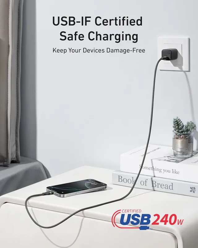 کابل 180 سانتی متر USB-C به USB-C انکر Anker USB-C to USB-C Cable 240W A82E2-180CM — تصویر ۴