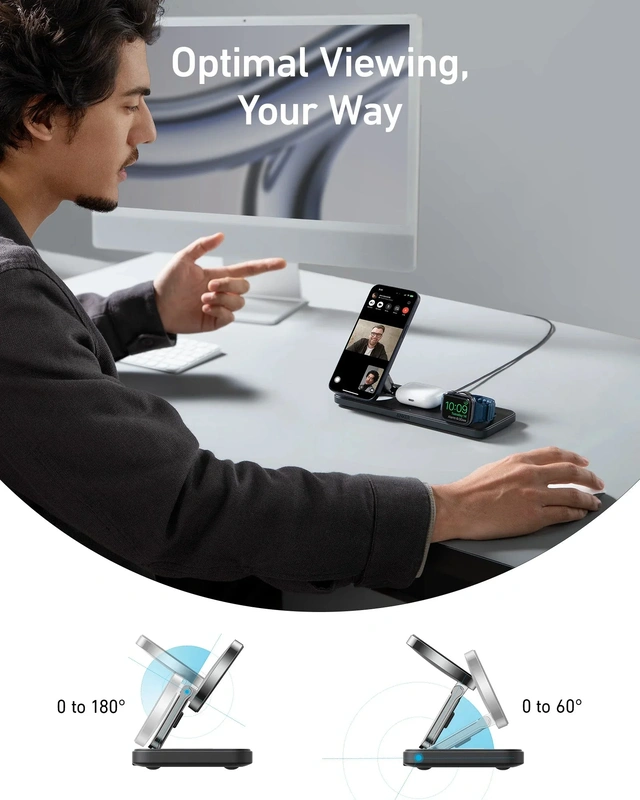 شارژر وایرلس 3 در 1 انکر Anker MagGo Wireless Charging Station 3 in 1 B25M1311 — تصویر ۳
