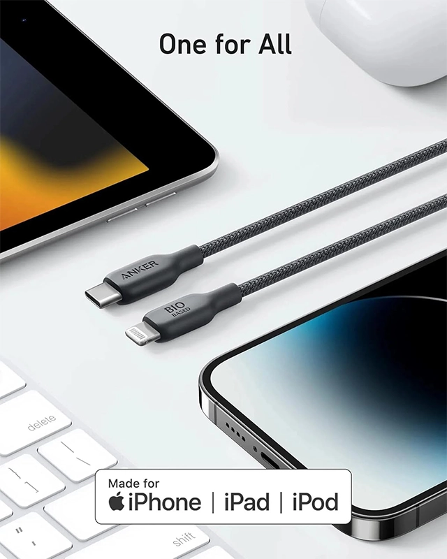 کابل USB C به لایتنینگ 90cm انکر Anker 542 USB-C to Lightning Cable A80B5 — تصویر ۴