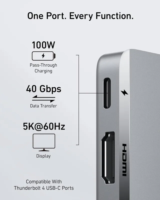 هاب دیتا 7 پورت انکر برای مک بوک Anker 547 USB-C Hub 7-in-2 A8354 — تصویر ۳