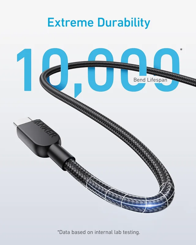 کابل 180 سانتی متر USB C به USB C انکر Anker 310 USB-C to USB-C Cable A81C6 — تصویر ۵