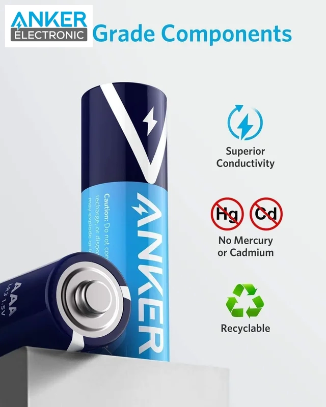 باتری قلمی 1.5 ولت انکر Anker Batteries Alkaline AA 8-pack B1810H13 پک 8 تایی — تصویر ۵