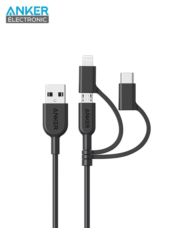 کابل شارژ 3 در 1 انکر Anker PowerLine II 3-in-1 Cable A8436 — تصویر ۲