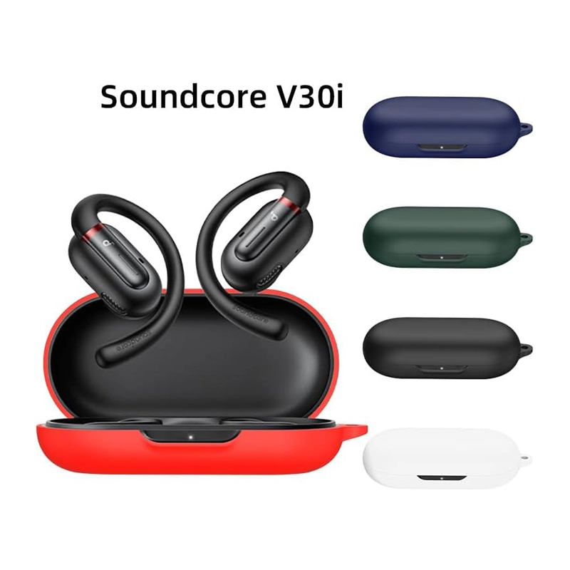 کیس محافظ سیلیکونی هدفون انکر مخصوص Anker Soundcore V30i Silicone Case A3873 + آویز فلزی — تصویر ۴