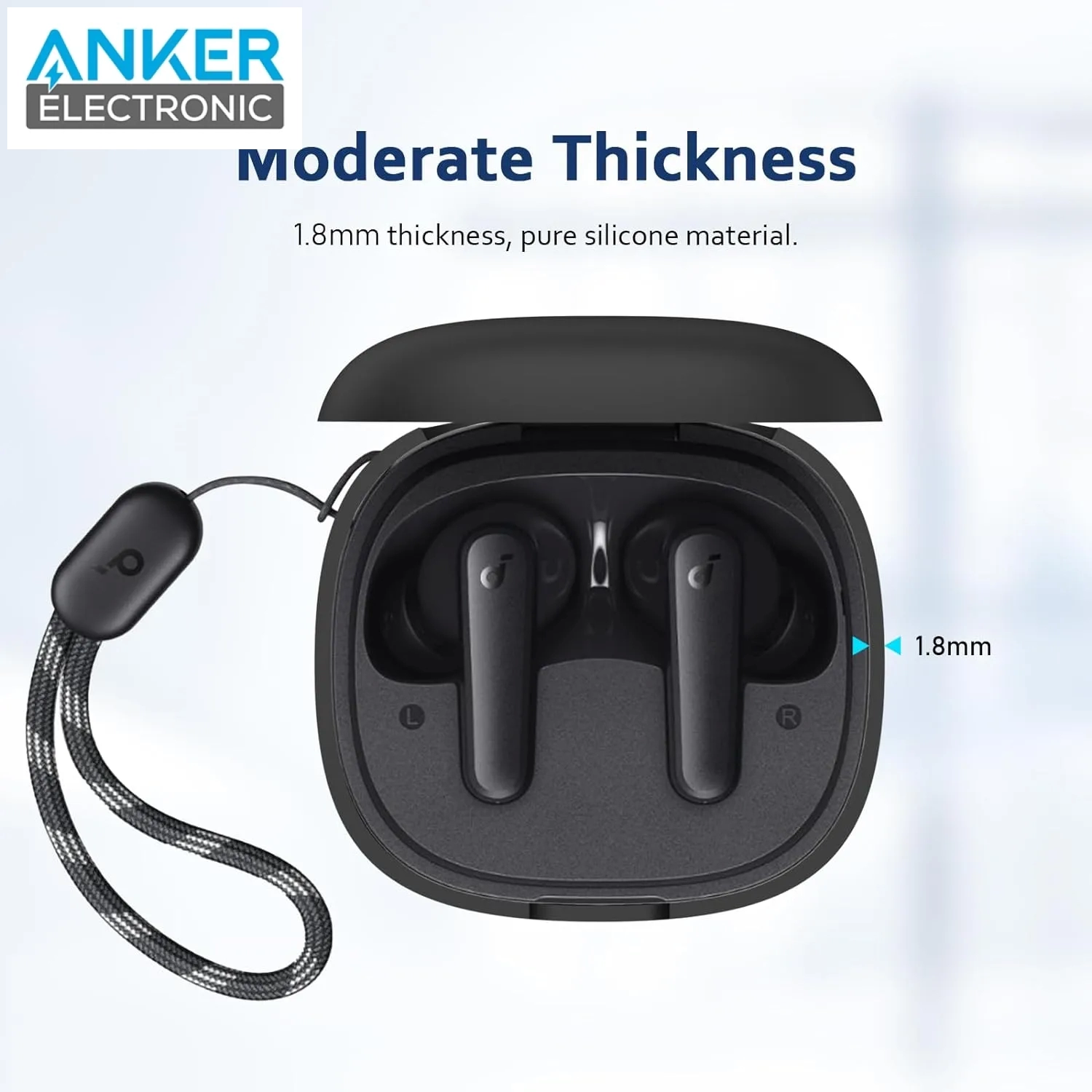 محافظ سیلیکونی هدفون انکر Anker P25i Headphone Silicone Case A3949 + بند پارچه ای — تصویر ۴