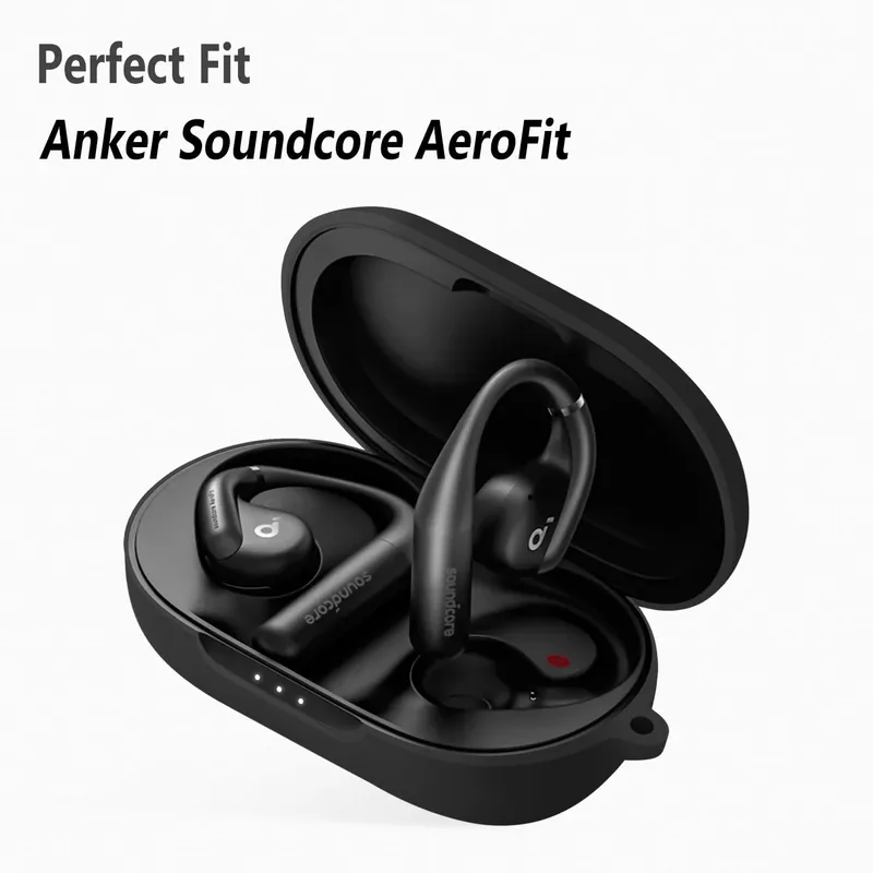 کیس محافظ سیلیکونی هدفون انکر Anker Soundcore Aerofit Silicone Case + آویز فلزی — تصویر ۳