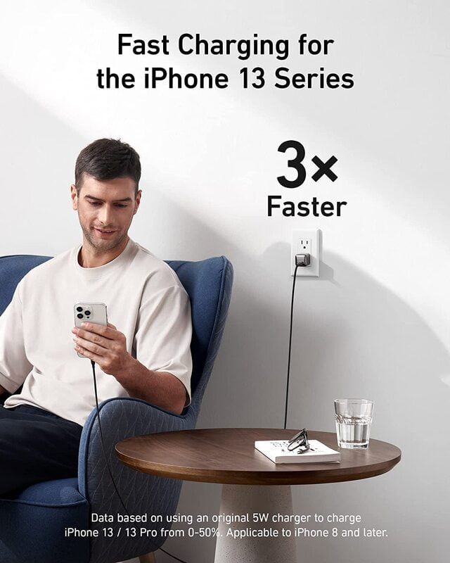 شارژر دیواری 20 وات انکر Anker 511 Charger Nano Pro A2637 US + مبدل پریز (هدیه) — تصویر ۶