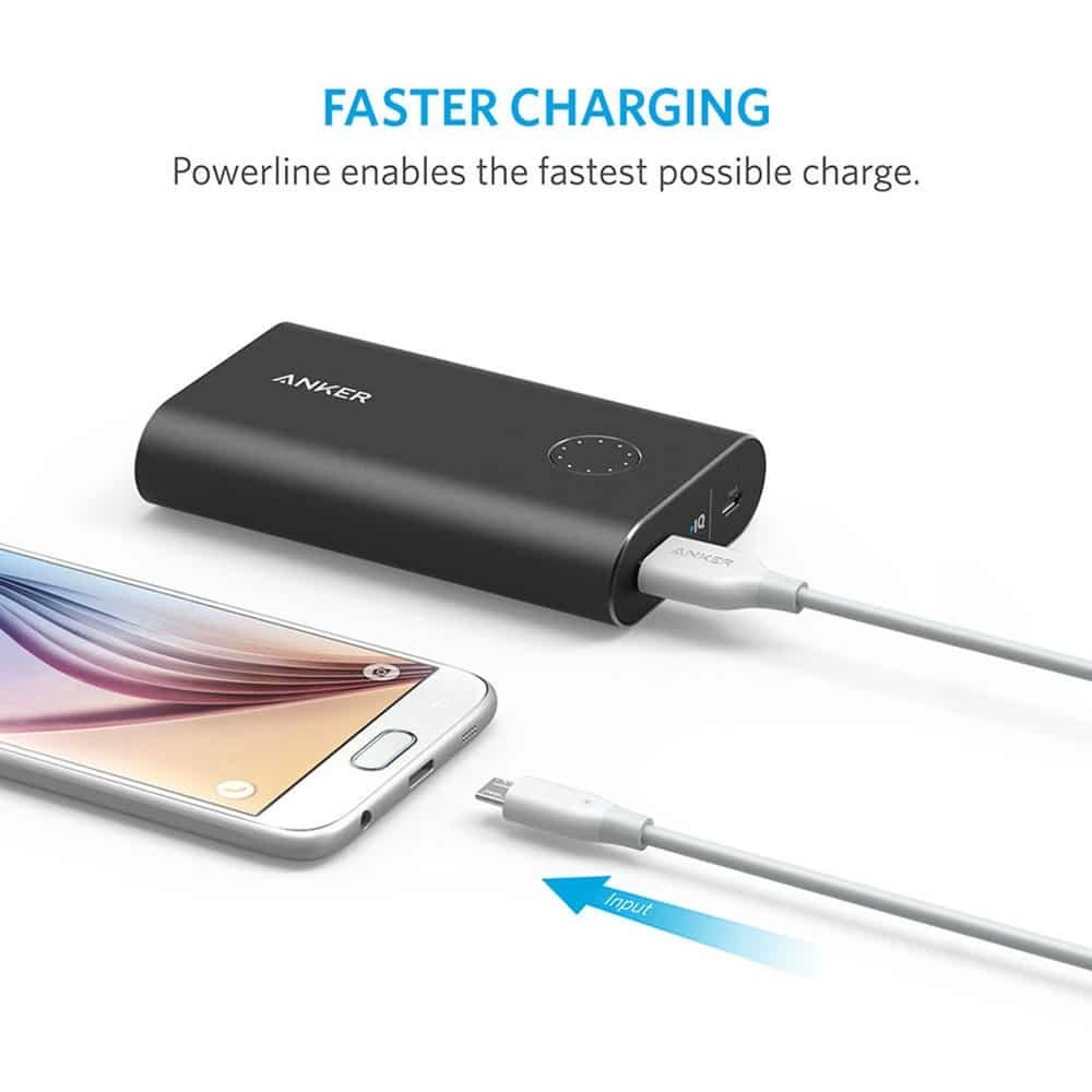 کابل شارژ انکر USB به میکرو USB پاورلاین 0.9 متر مدل Anker A8132 — تصویر ۳