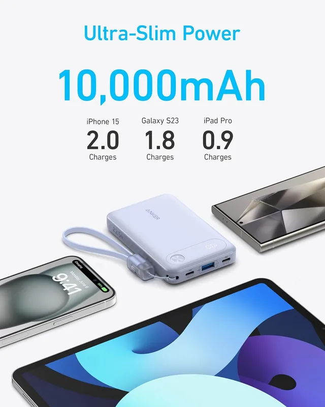 پاوربانک 10000 میلی آمپر انکر Anker Powercore Power Bank 10,000mAh 22.5W A1257 — تصویر ۳