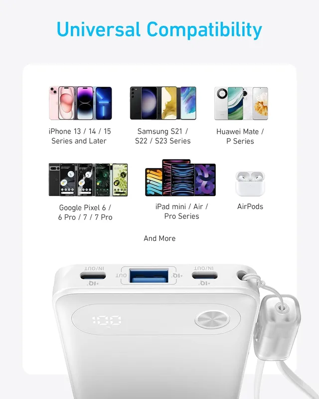 پاوربانک 10000 میلی آمپر انکر Anker Powercore Power Bank 10,000mAh 22.5W A1257 — تصویر ۶