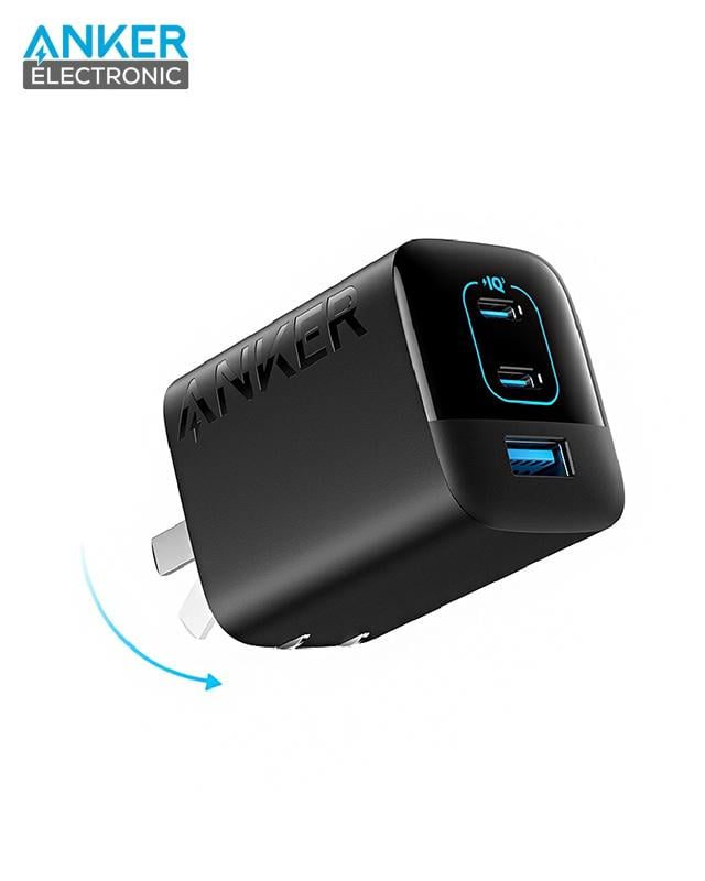 شارژر دیواری 67 وات انکر Anker Powerport 336 67W USB C Gan Charger A2674 US دوپین تاشو