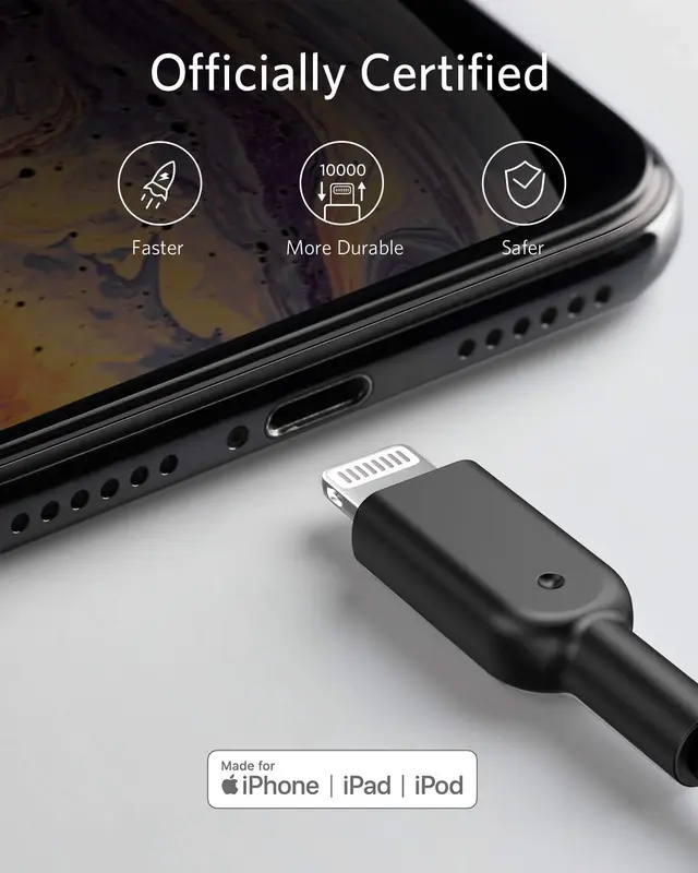 کابل 180 سانتی متر USB-A به Lightning انکر Anker Powerline II USB-A to Lightning 180cm Cable A8433 — تصویر ۴