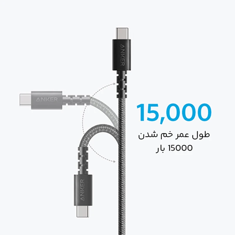 کابل شارژ USB به تایپ سی انکر 1.8 متری مدل Anker A8023 — تصویر ۴