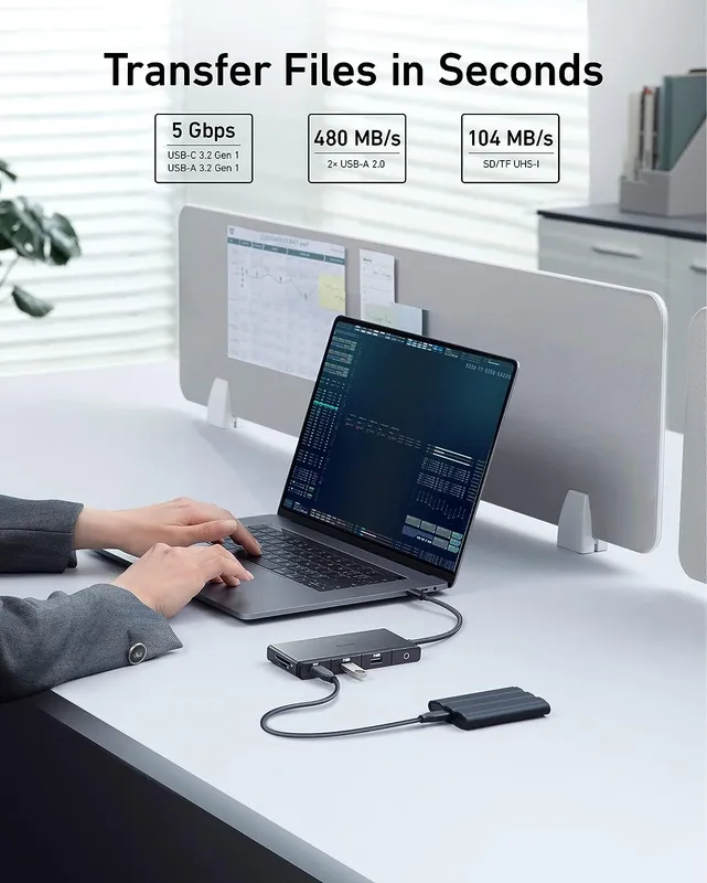 هاب دیتا 9 پورت انکر Anker 552 USB-C Hub 9-in-1 A8373 — تصویر ۵