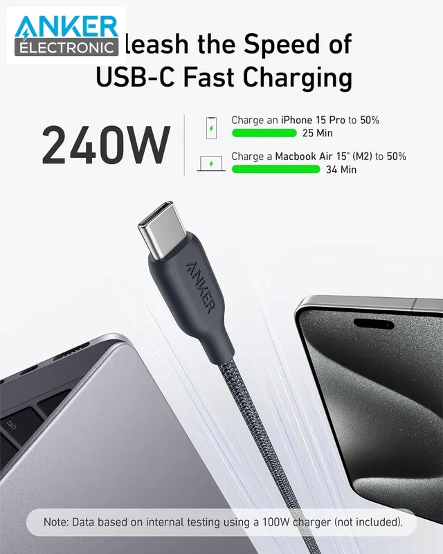 کابل USB-C به USB-C 90 سانتی متر انکر Anker 544 USB-C to USB-C Cable A80F5 — تصویر ۴