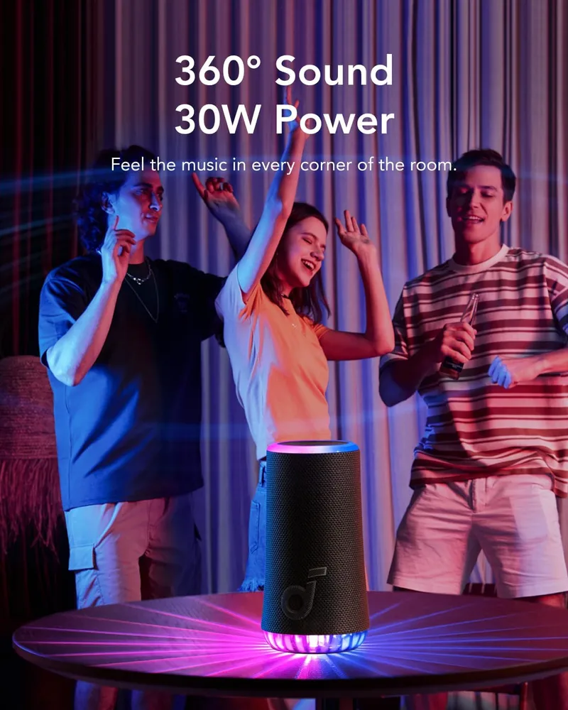 اسپیکر بلوتوثی 30 وات انکر Anker Soundcore Glow Portable Speaker A3166 — تصویر ۵