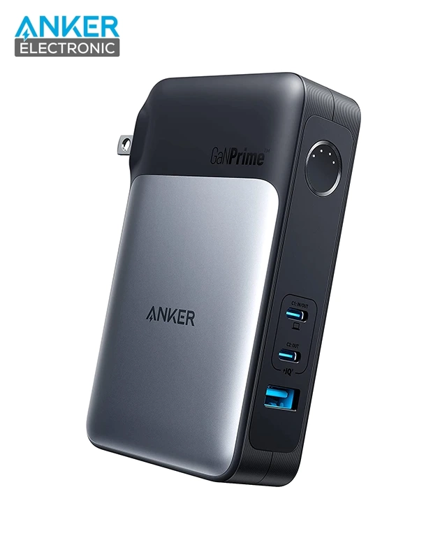 پاوربانک 2 در 1 انکر Anker 733 Power Bank GaNPrime PowerCore 65W A1651 + مبدل پریز (هدیه)