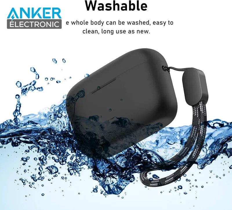 کیس محافظ سیلیکونی هدفون انکر Anker Soundcore A20i Silicon Case + آویز فلزی — تصویر ۴